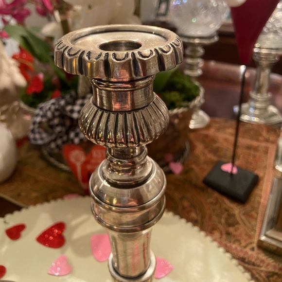 Decorative Crafts Inc. 12” Pewter Candle Stick Pair - Picture 5 of 13